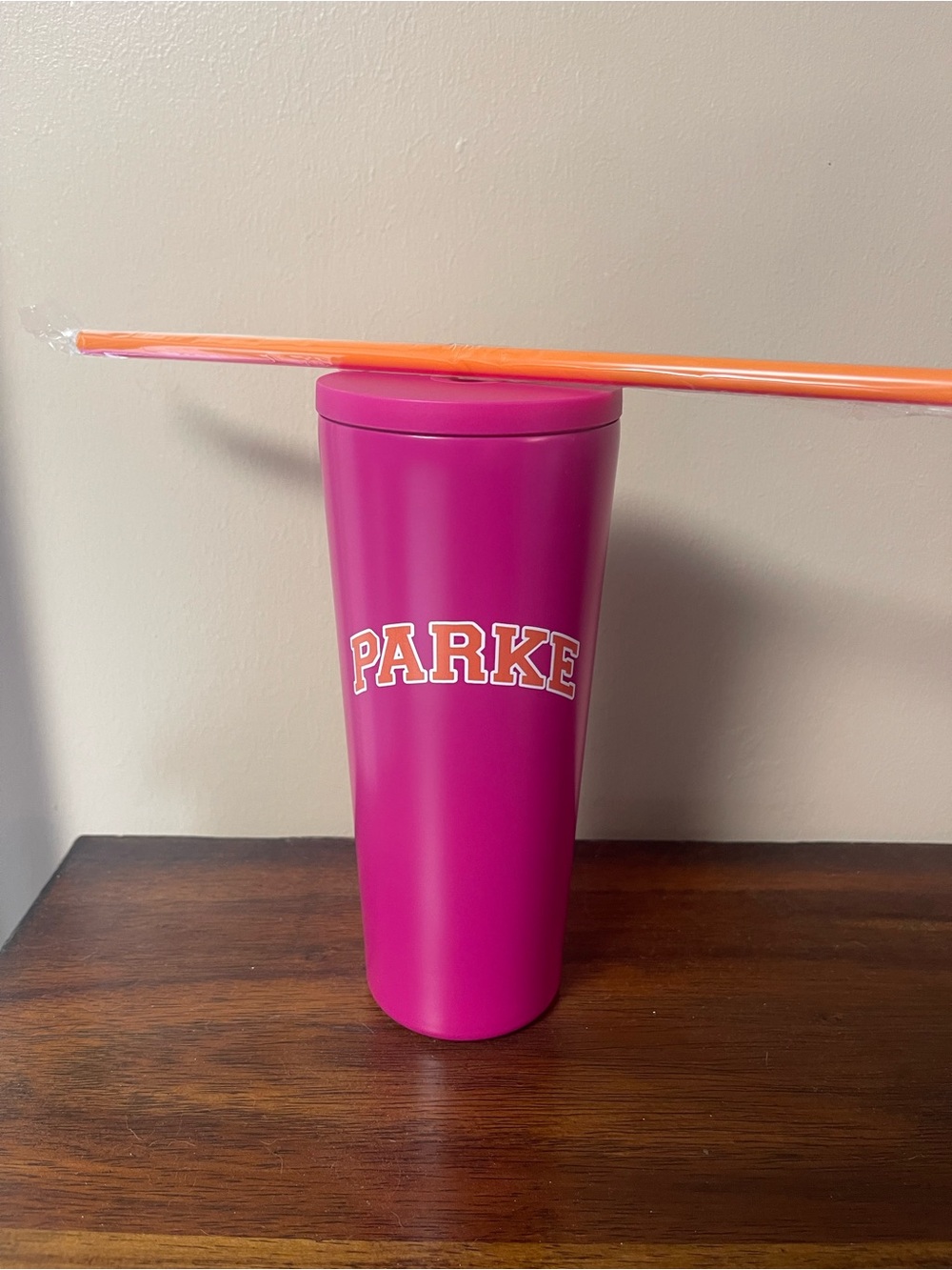 Parke x Dunkin Hot Pink Stainless Travel Tumbler